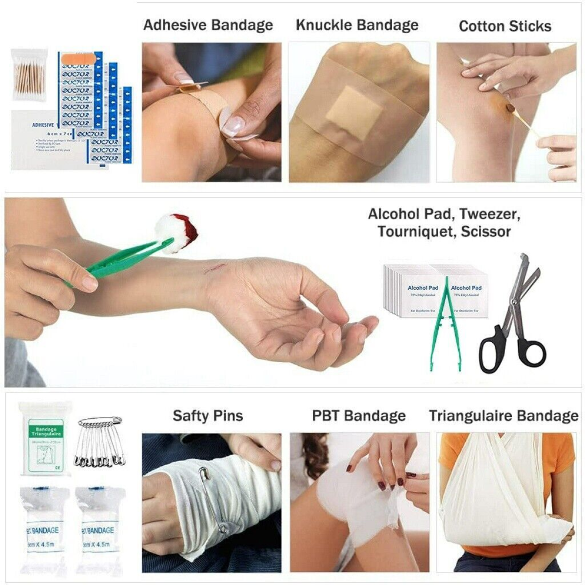 391pcs First Aid Kit Medical Emergency Travel Home Car Taxi Work 1ST Aid Bag