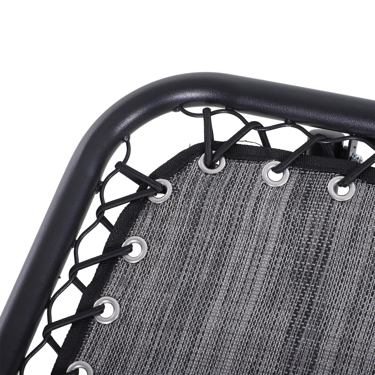 3PC Zero Gravity Chairs Sun Lounger Table Set Cup Holders Light Grey Outsunny