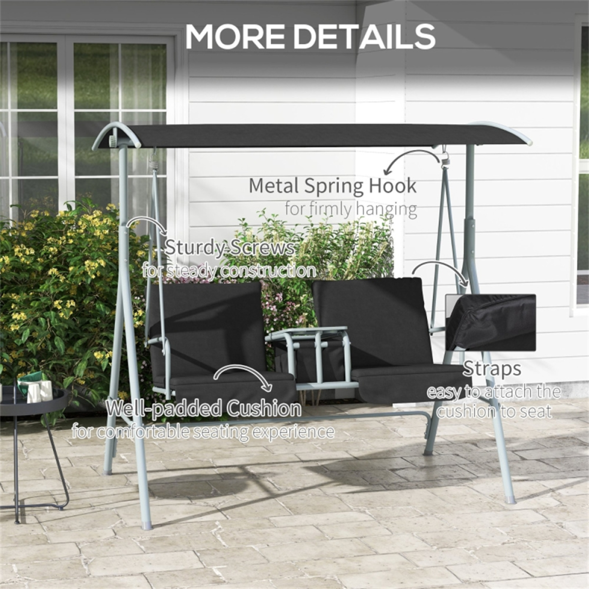 2 seats Outdoor Patio Swing Chair ( Amazon Shipping)（ Prohibited by WalMart ）