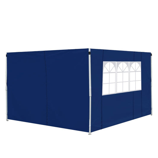 Outsunny  3m Gazebo Exchangeable Side Panel Panels W/ Window-Blue Blue 3m x 2m