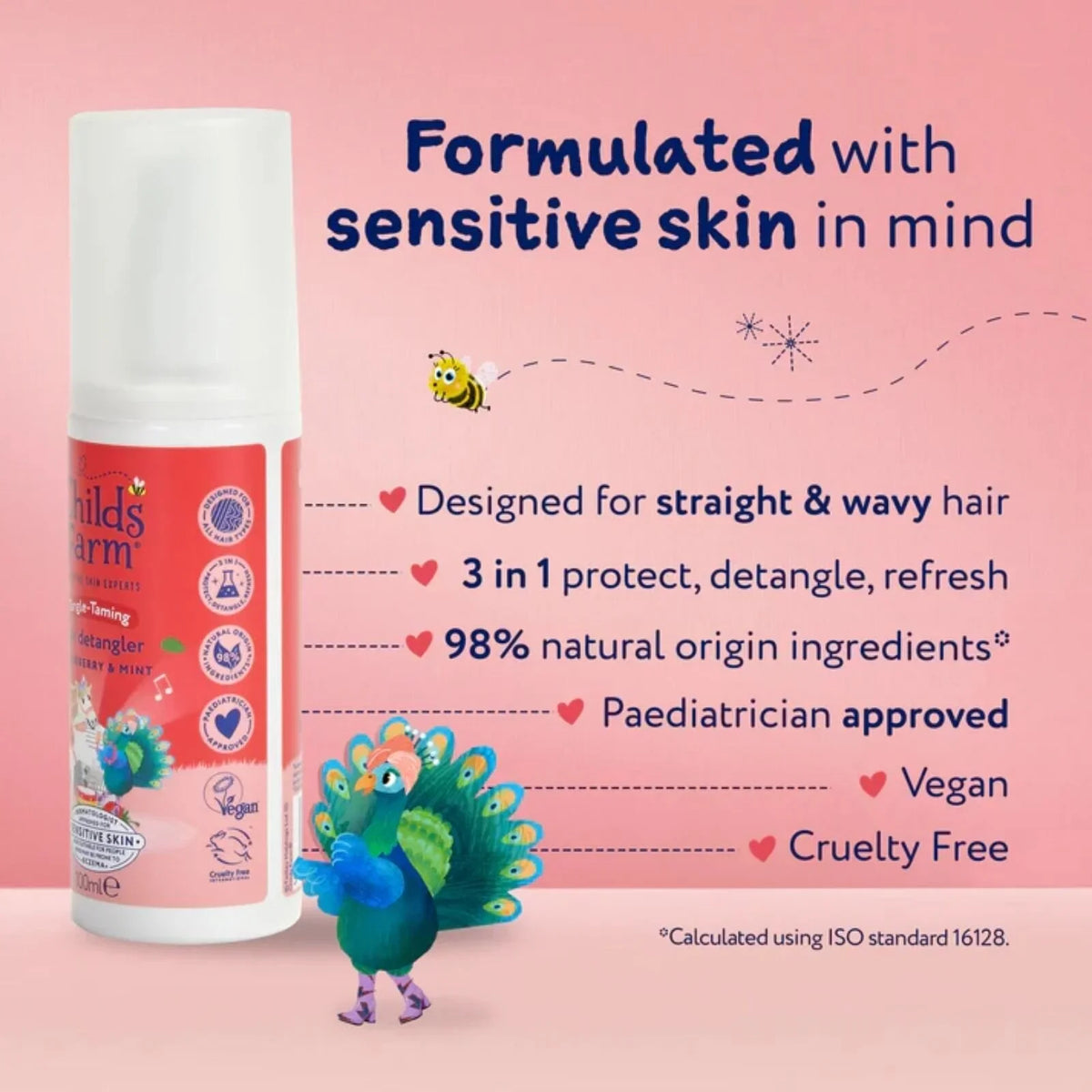 Childs Farm Tangle Taming 3-in-1 Hair Detangler 100ml - Strawberry & Mint