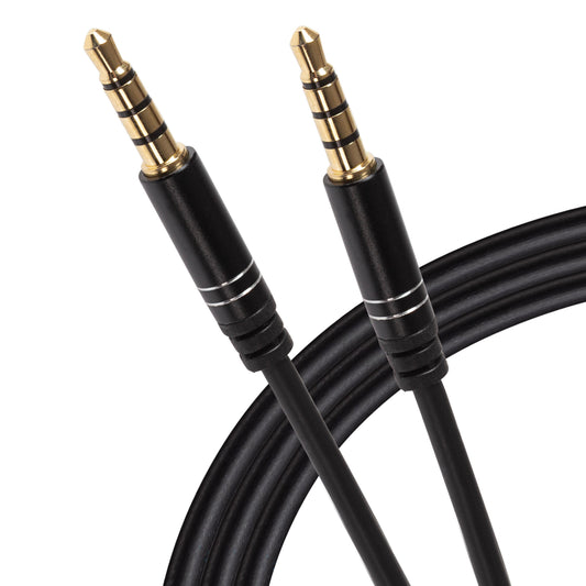 Maplin 3.5mm Aux Stereo 4 Pole TRRS Jack Plug to 3.5mm 4 Pole TRRS Jack Plug Cable - Black, 5m