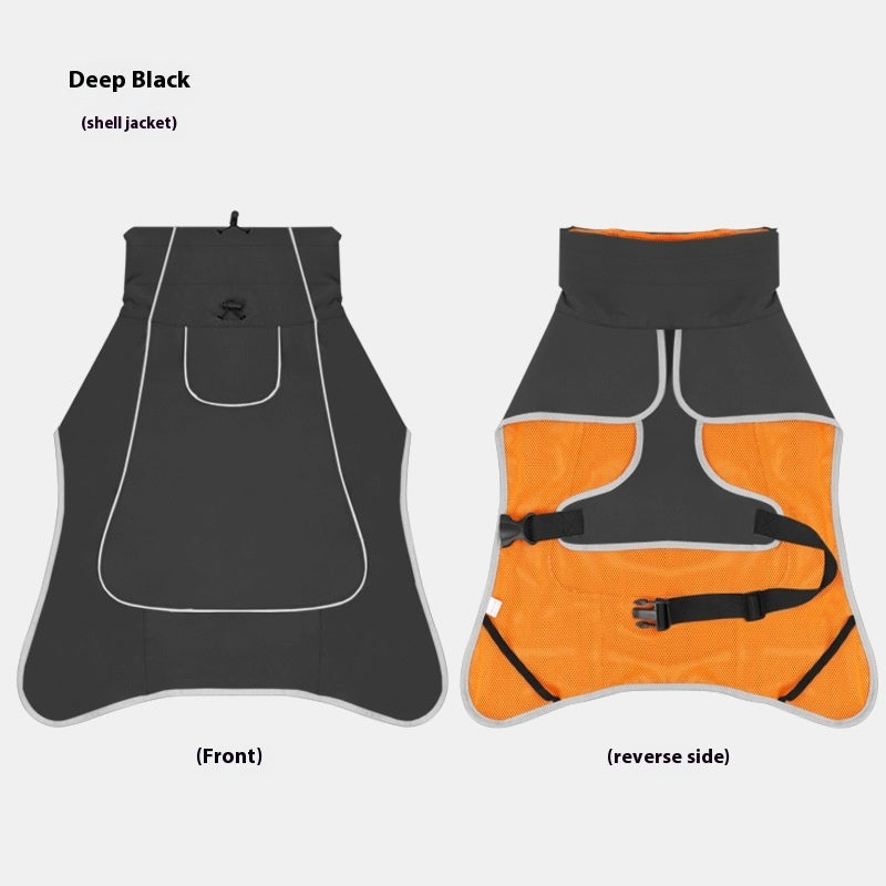 Dog Shell Jacket Waterproof And Rainproof Dual-use Clothes Large Pet Trench Coat