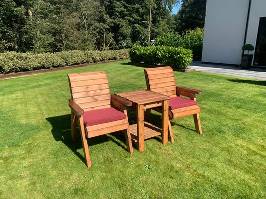 Charles Taylor Trading Deluxe Companion Set With Burgundy Cushion Brown