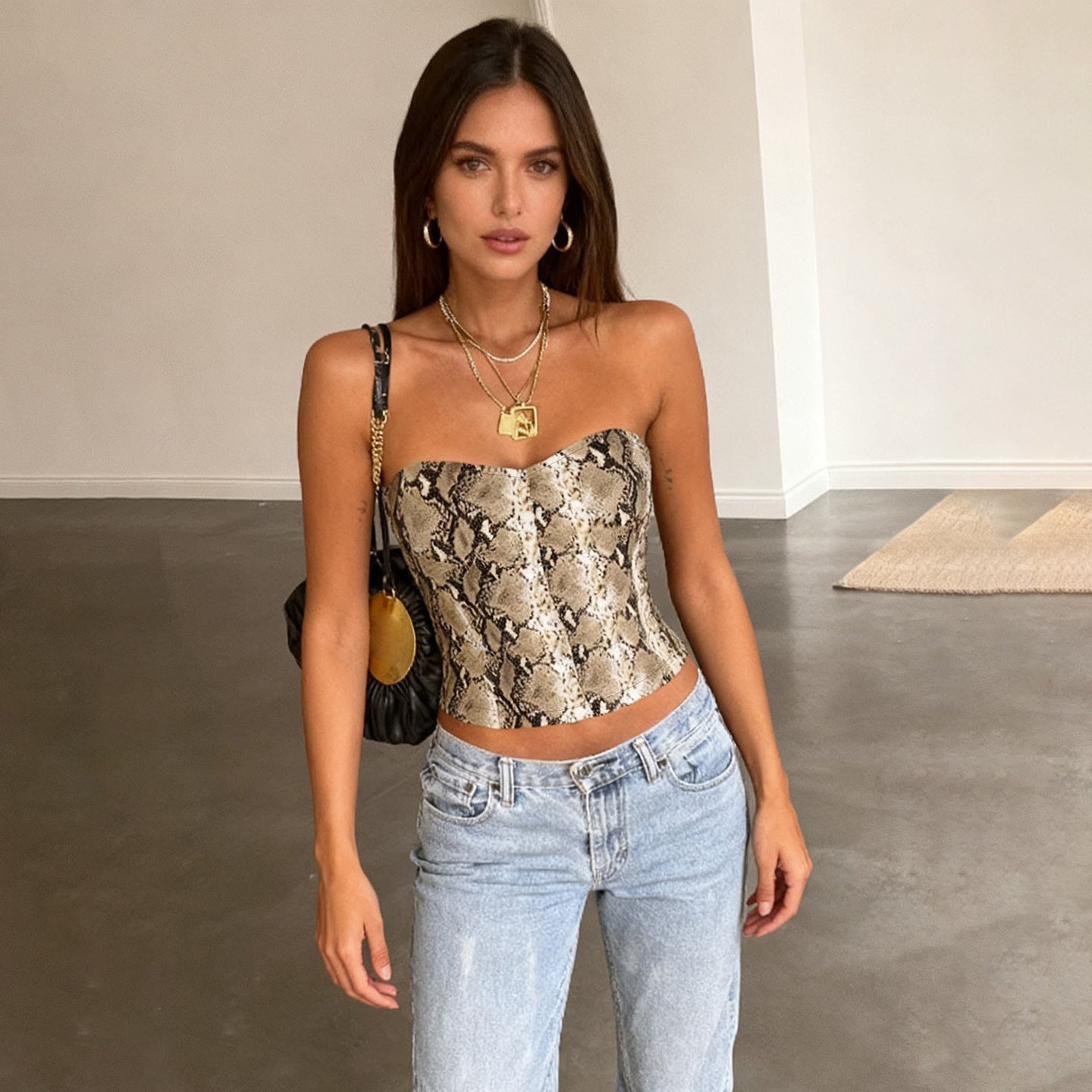 Vintage Leather Cropped Vest For European And American Women's Fashion