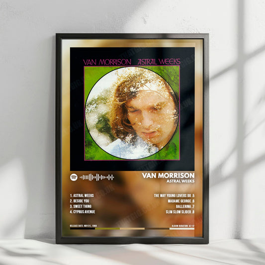 Van Morrison "Astral Weeks  " Album Cover Poster - with Complete Tracklist