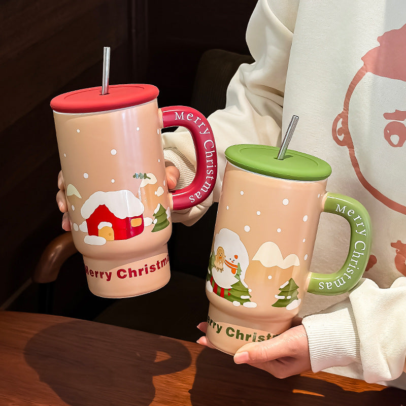 Christmas Gift Large Capacity Ceramic Cup Mug Creative