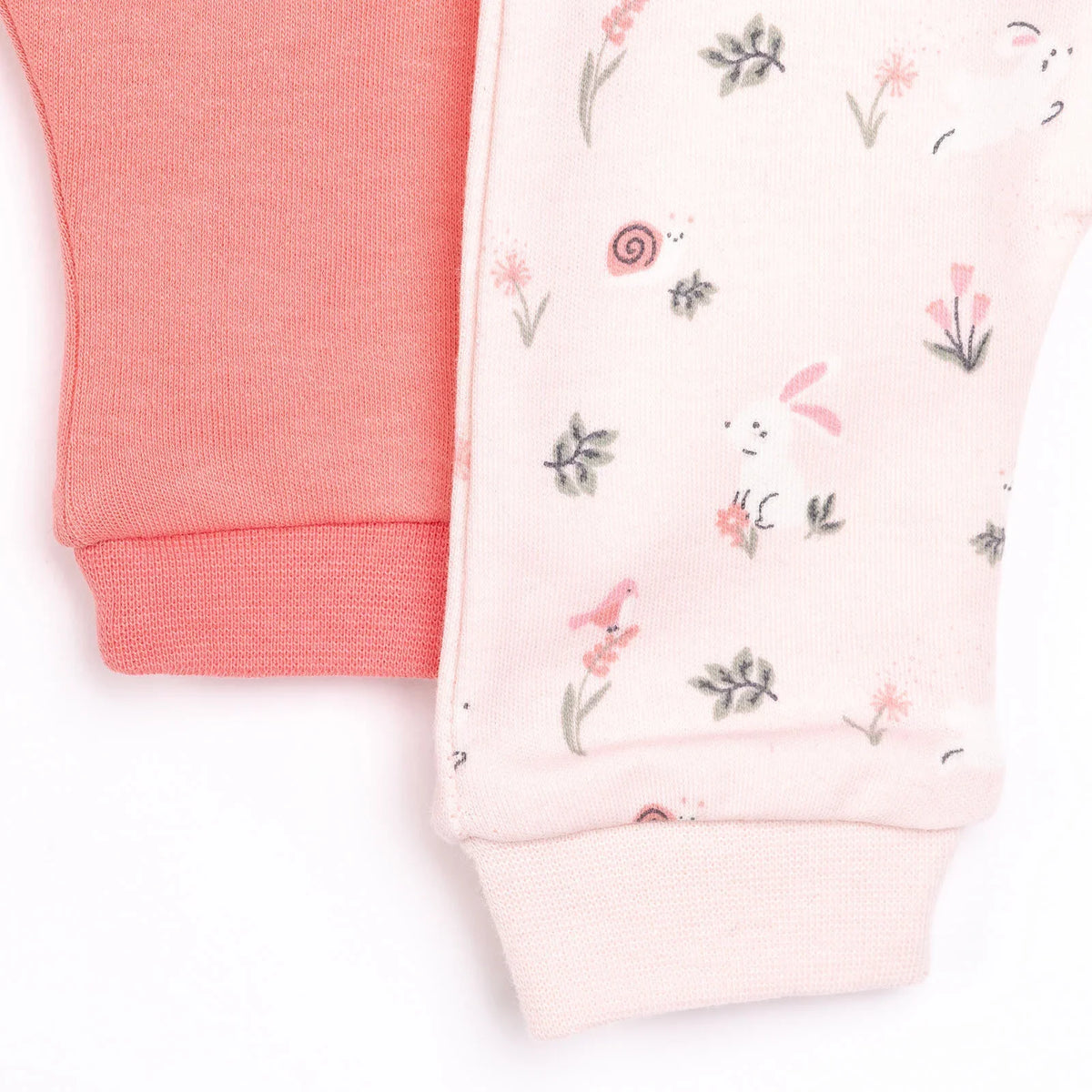 HelloBaby 2 Pack Bunny Print Footless Interlock Baby Bottoms (Newborn to 9 Months)