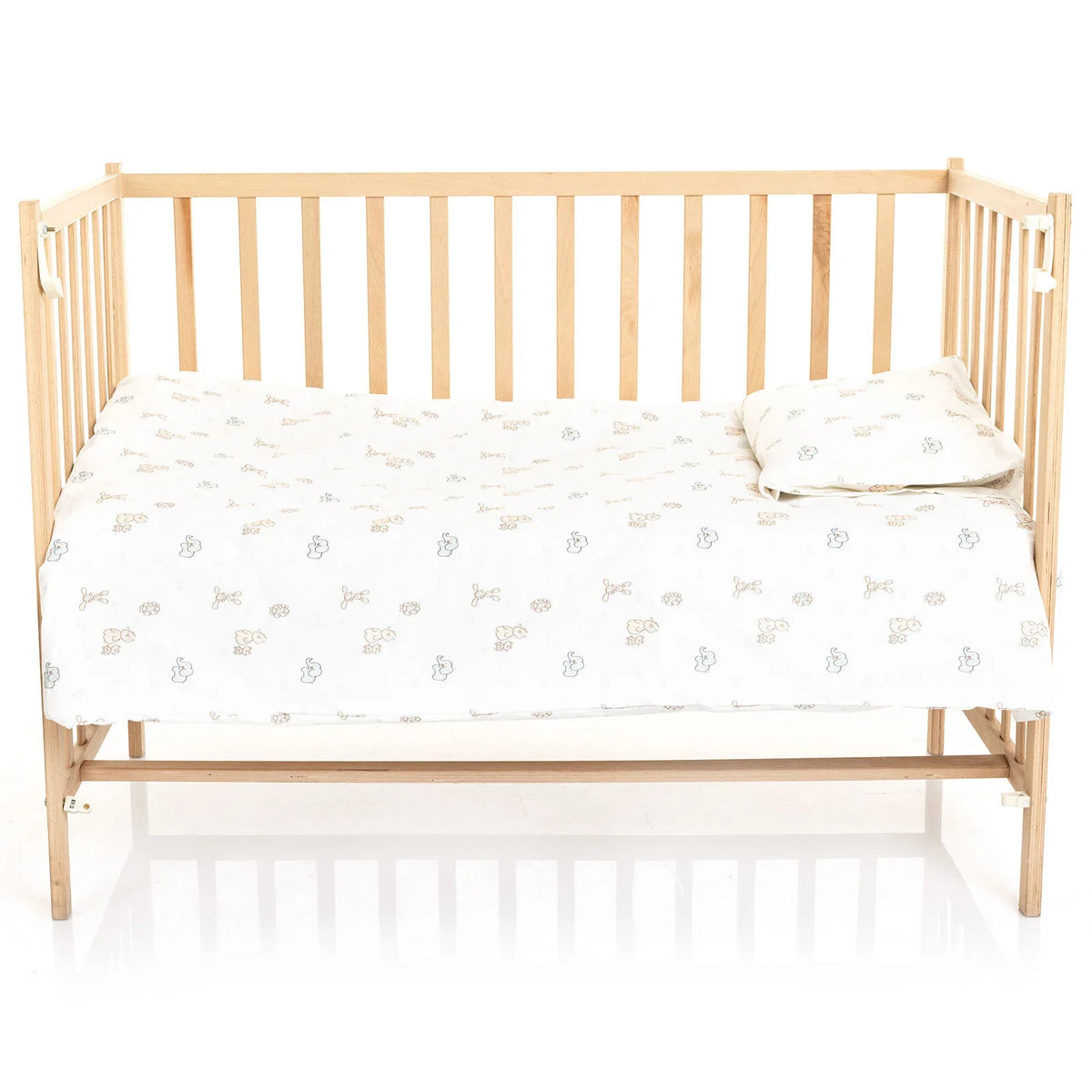 Little Dreams Cute Animals Print Baby Duvet Cover Set (100 x 150 cm)