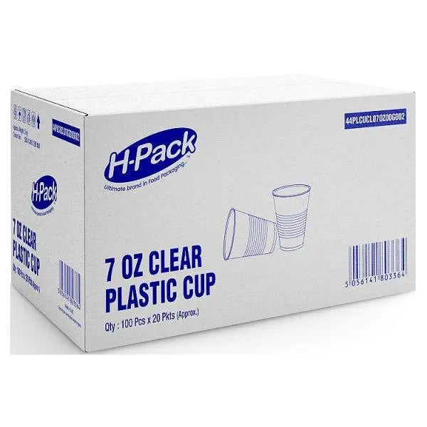 7oz Plastic Water Cups (Clear, 100 Pcs)