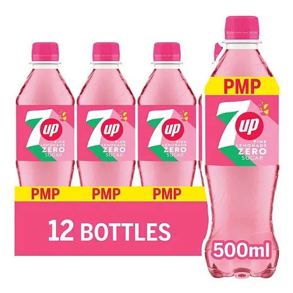 7Up Zero Sugar Pink Lemonade PMP Bottle 500ml (Case of 12)