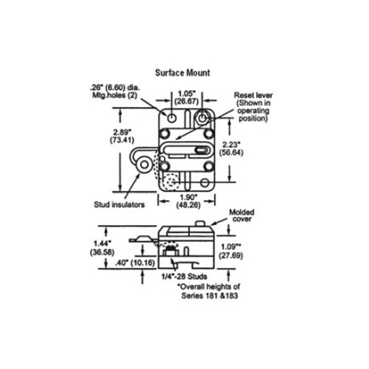 BEP Surface Mount Thermal Circuit Breaker (40A / Single Pole)