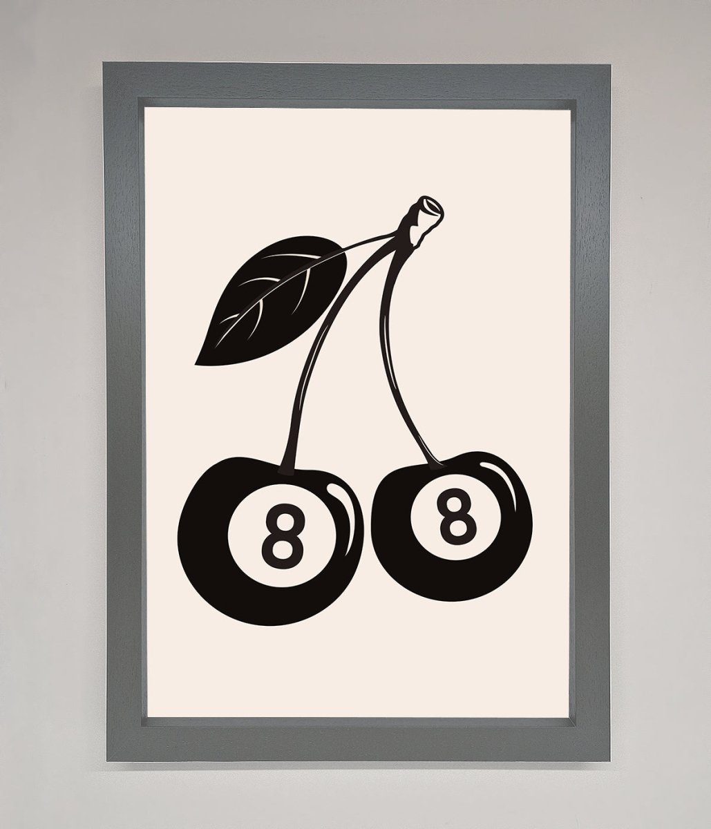 8 Ball Cherries Framed Wall Art