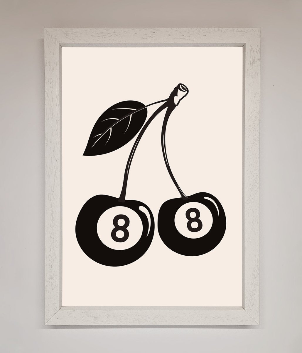 8 Ball Cherries Framed Wall Art