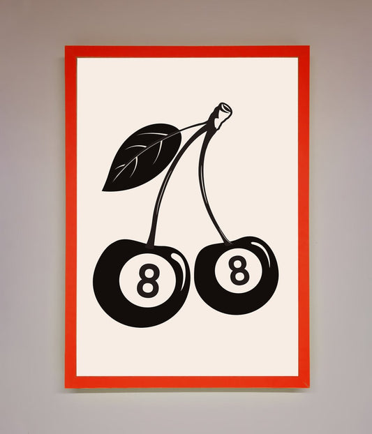8 Ball Cherries Framed Wall Art