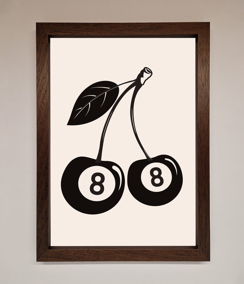 8 Ball Cherries Framed Wall Art