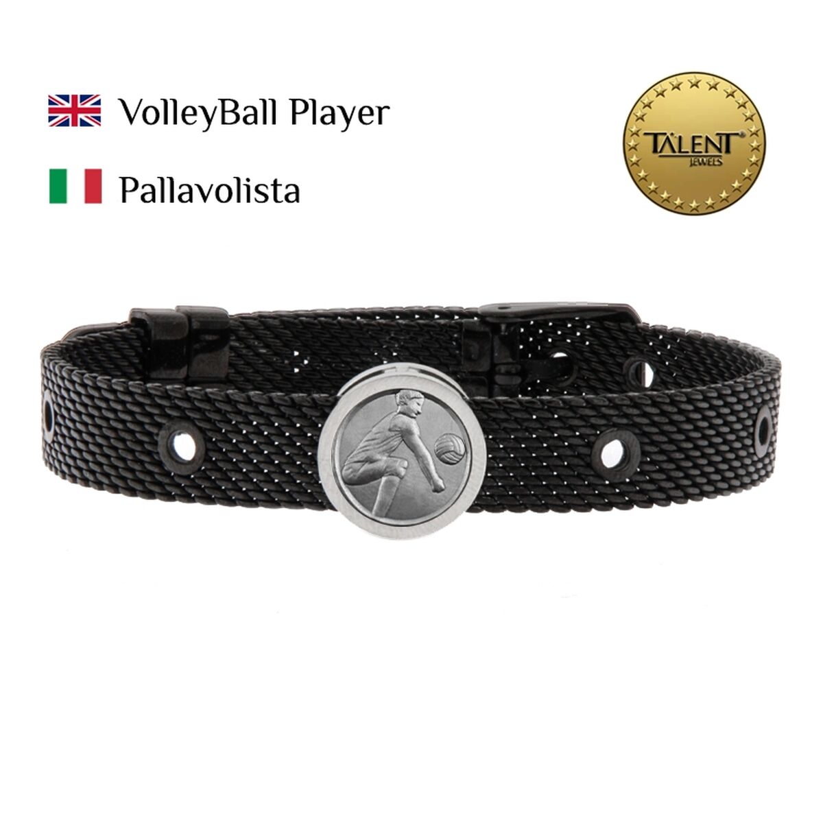 Unisex Bracelet VolleyBall Player Talent Jewels TJA-1-12-03-2-235 Black