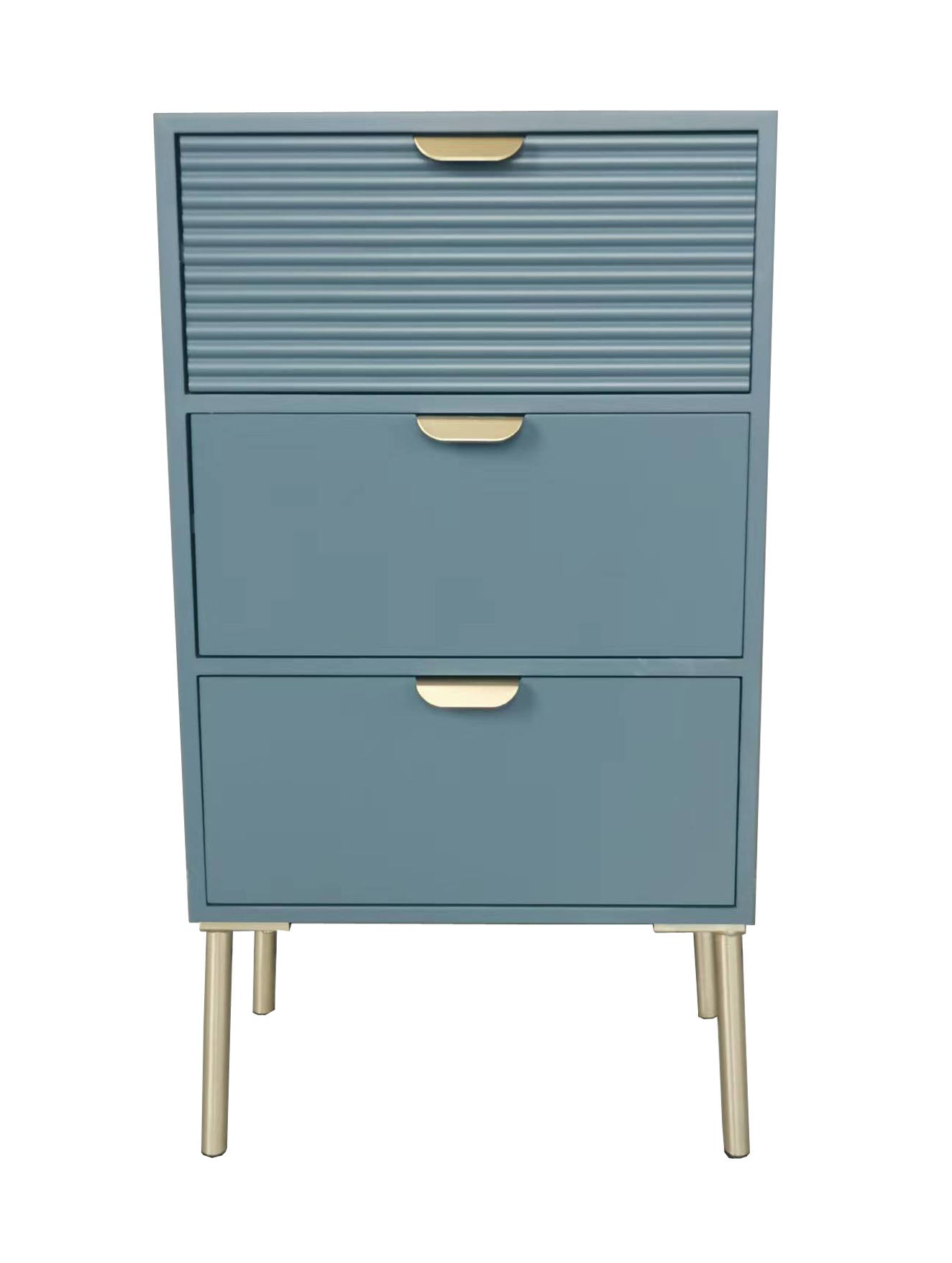 75CM BLUE WOODEN 3 DRAWER CHEST OF DRAWER