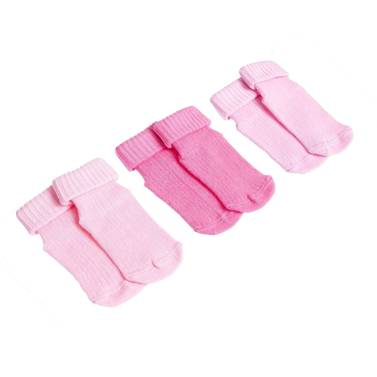 HelloBaby 3 Pack Roll-Top Baby Socks (Newborn to 12-24 Months)