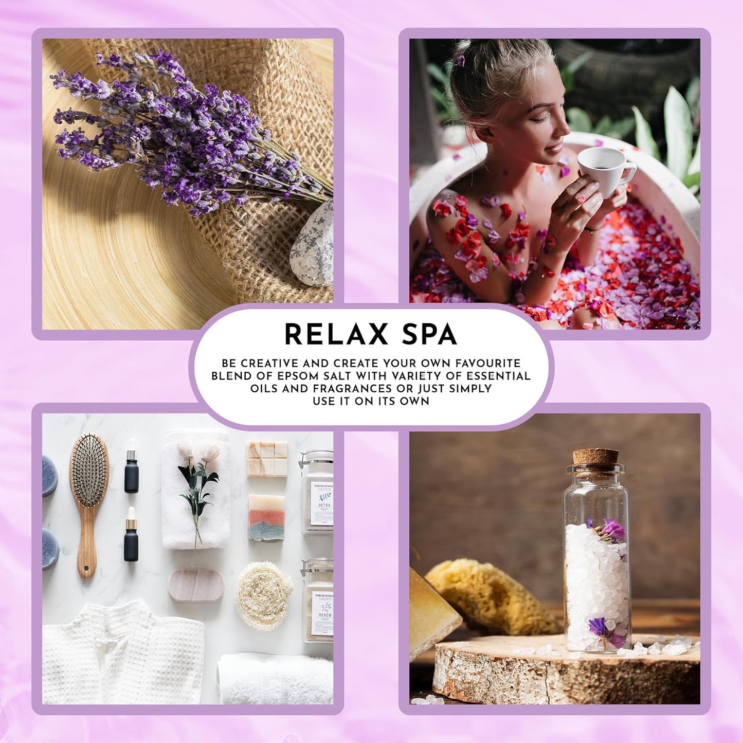 NEERCHEM Lavender Epsom Salt 454g Relaxation & Muscle Recovery Bath