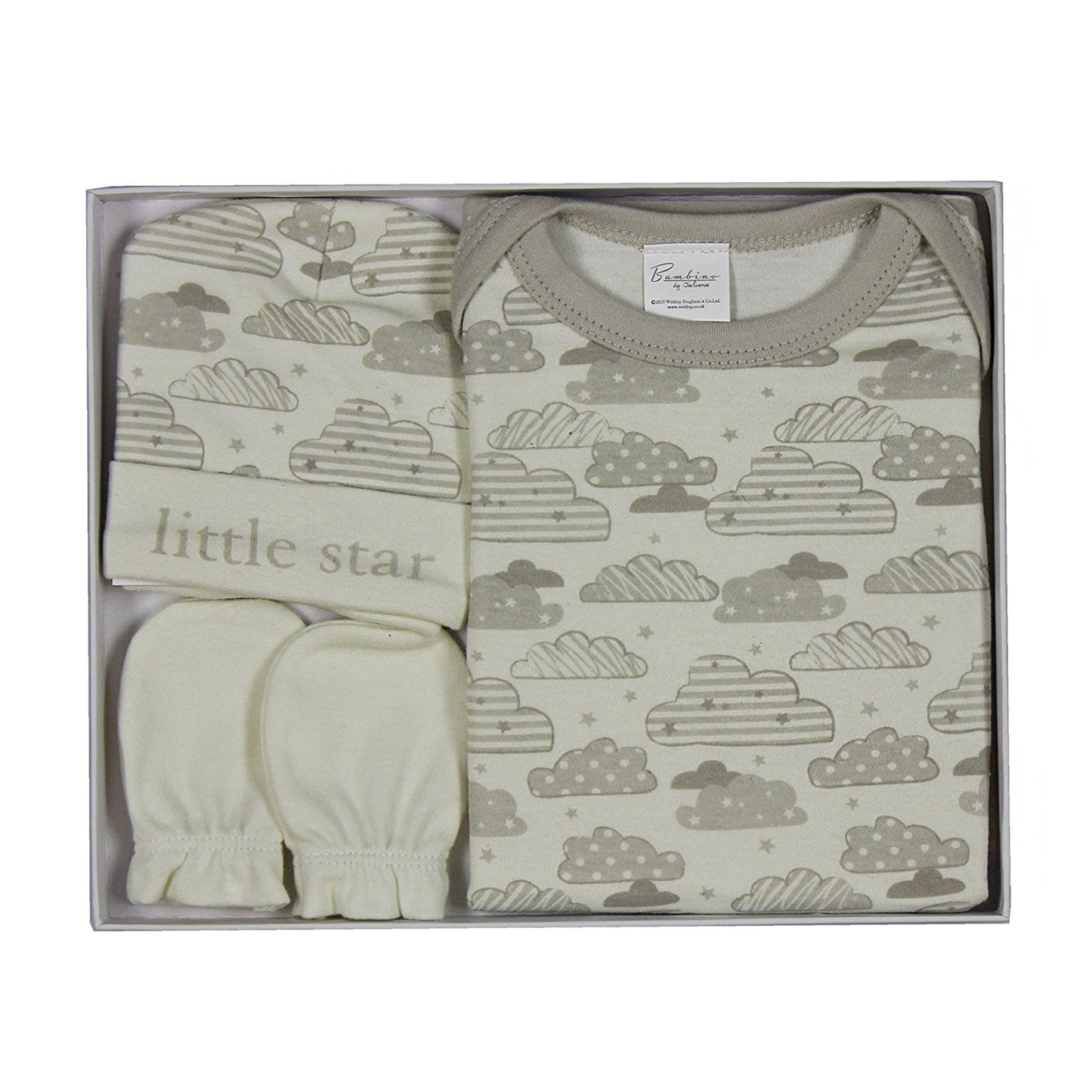 Bambino By Juliana Baby Gift - Babygrow Body Suit Hat & Mittens - CG947 - New