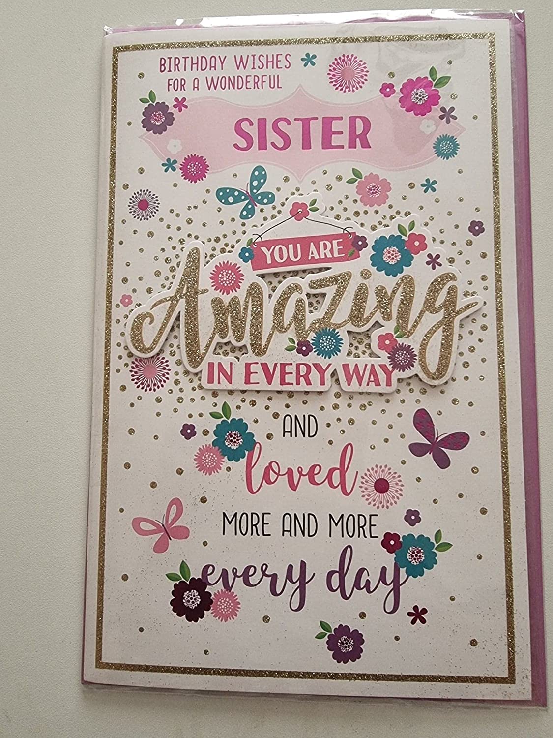 birthday wishes for a wonderful sister birthday card multi inserts