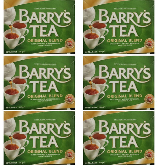 6 x Barry's Tea Original 80 Tea Bags 250G
