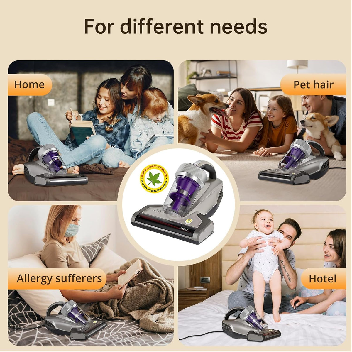 JIMMY JV35 Mattress Vacuum Cleaner 700W Anti Dust Mite UV Light Handheld 14KPa
