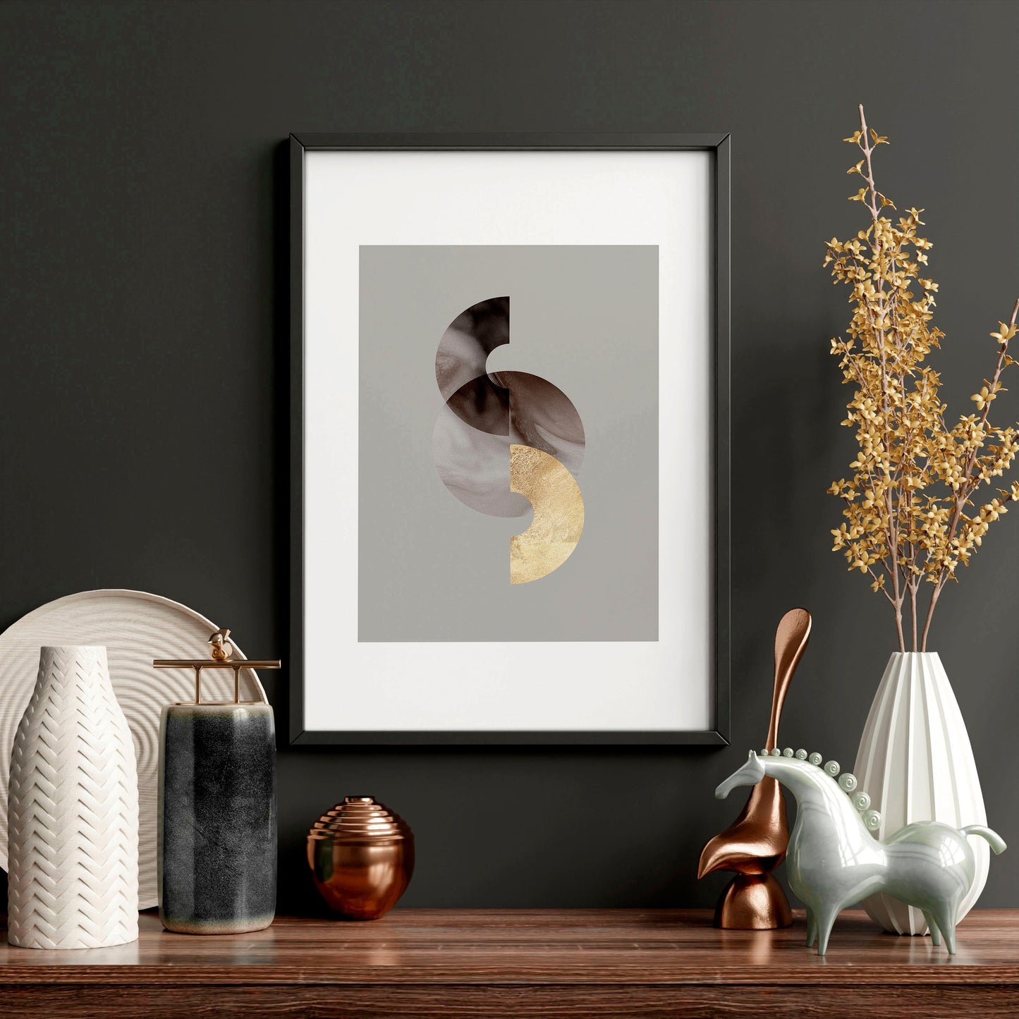 Framed large wall art | set of 3 Modern mid century wall art