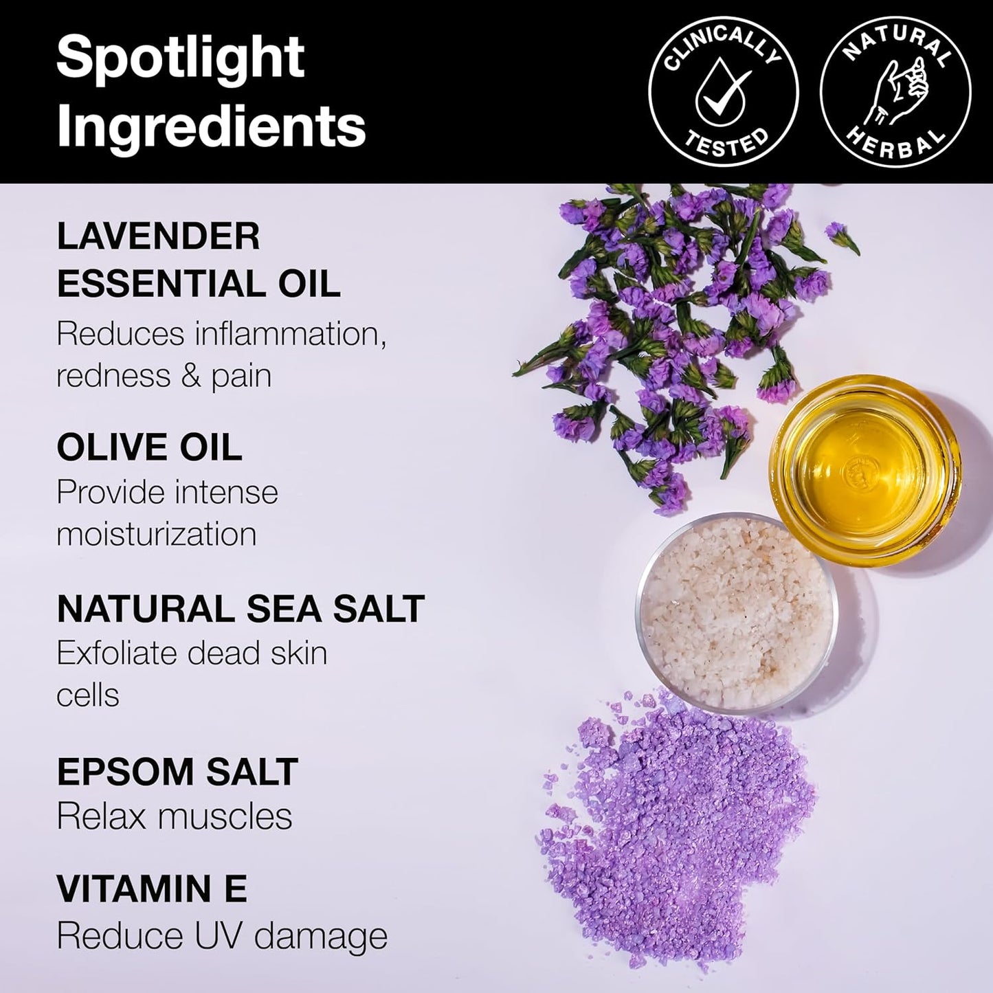 Soulflower Epsom Bath Salts Trio: Lavender, Rose, Himalayan Pink, 500g Each