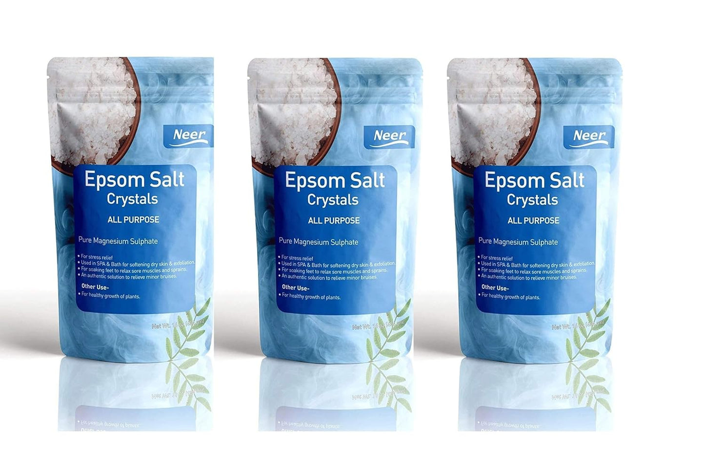 NEERCHEM Lavender Epsom Salt 454g Relaxation & Muscle Recovery Bath