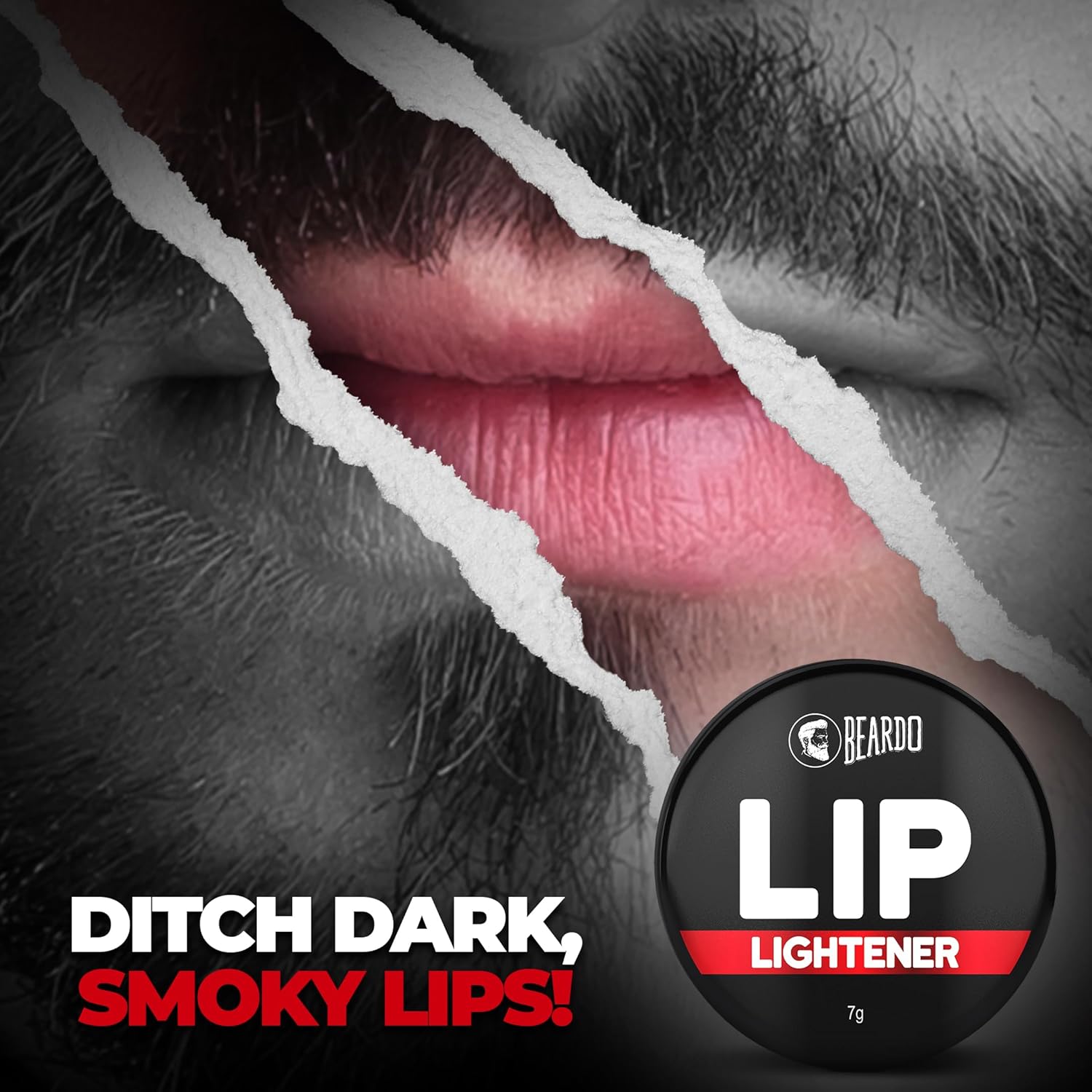 Beardo Lip Lightener for Men 7g Non-Tinted Balm for Dark, Dry Lips