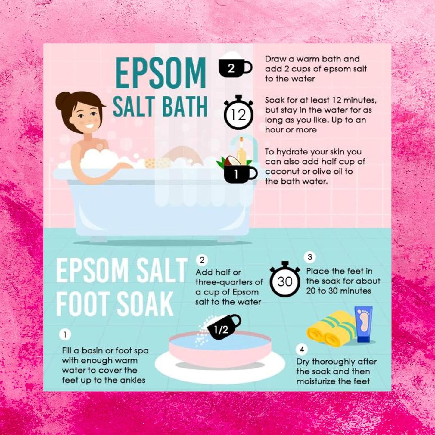 Vedanum Rose Geranium Bath Salt 200g for Relaxation & Skin Care