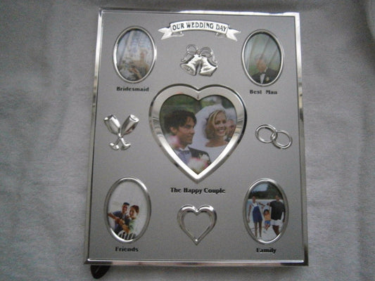 'Our Wedding Day' Silver Plated 5 Picture Multi Photo Frame