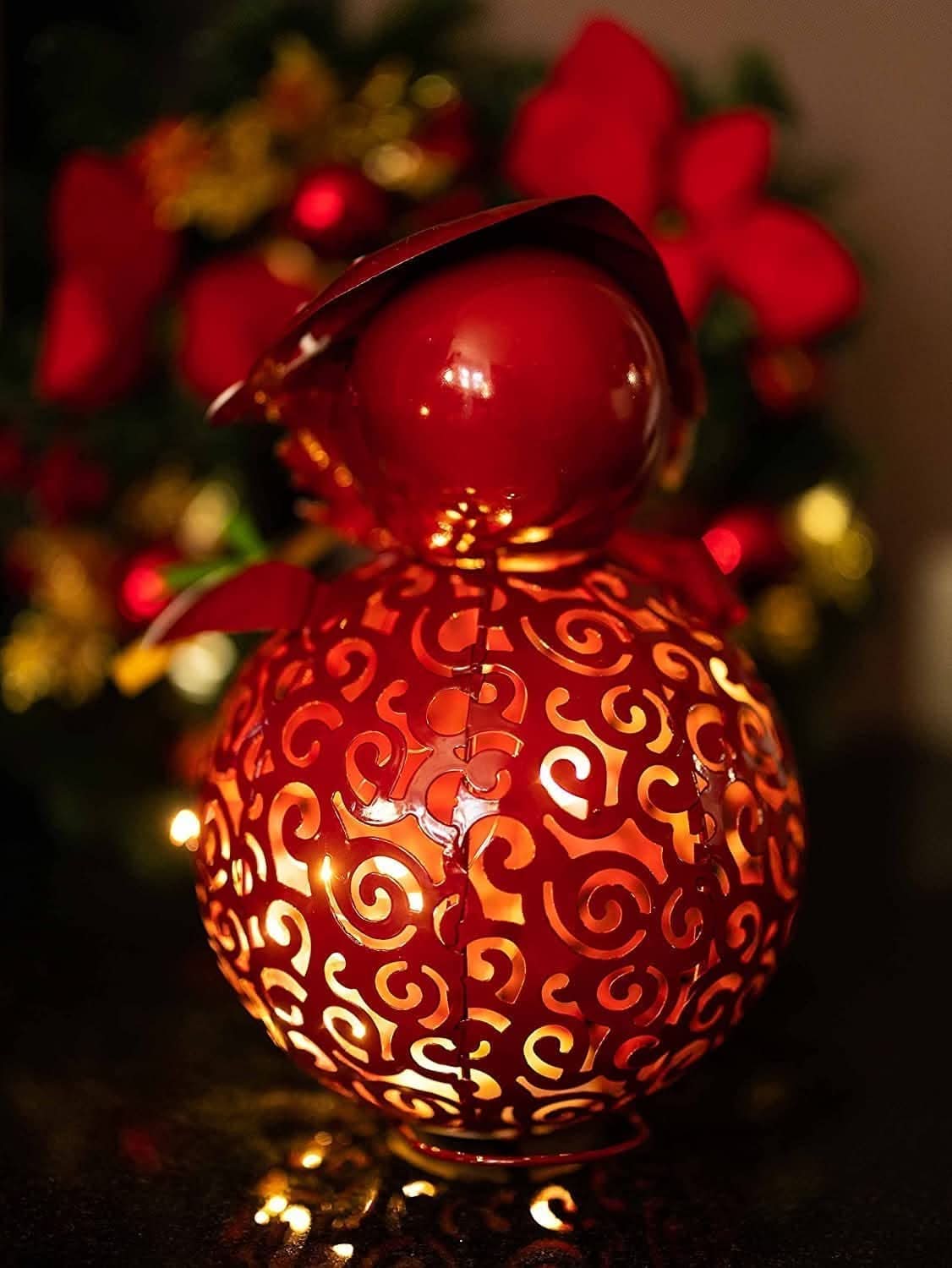 Filigree Santa Claus Light Up LED Ornament