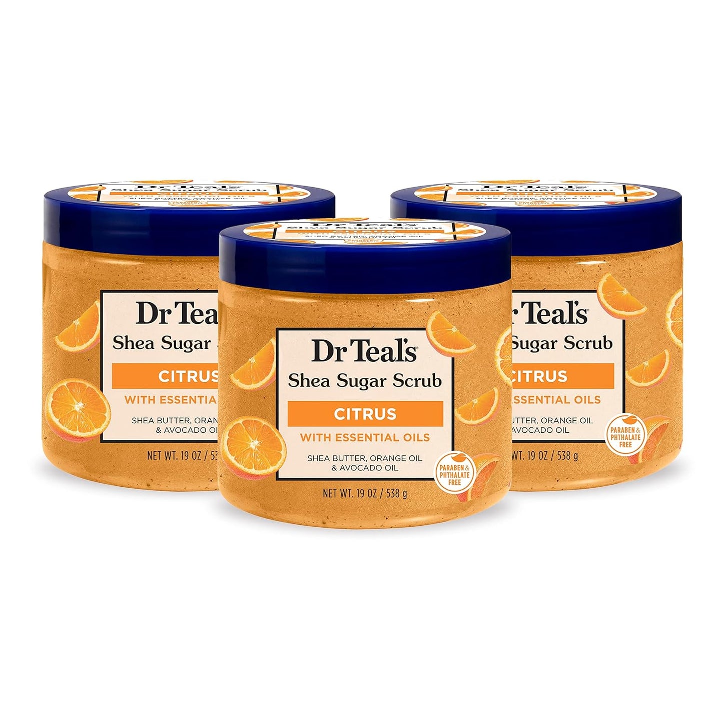 Dr Teal's Citrus Sugar Scrub with Essential Oils & Vitamin C 538g