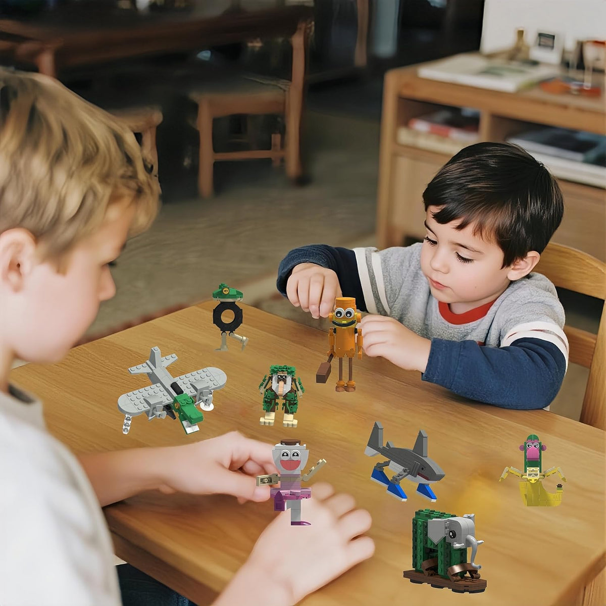8 Pcs Italian Brainrot Action Building Blocks Set, Tralalero Tralala Collectible Figurines. Viral Desk Decor Gift, for Kids Boys, Girls and Adults
