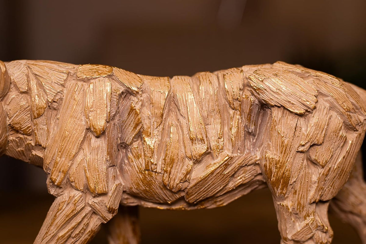 Driftwood Effect Resin Tiger Statue