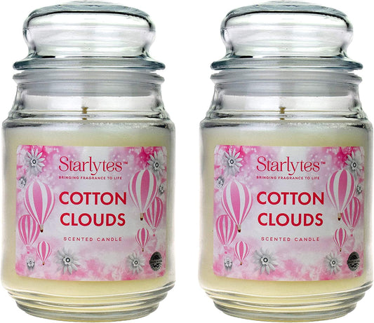 2 Starlytes Clouds Scented Cotton Candle 510g 125h Burn Time