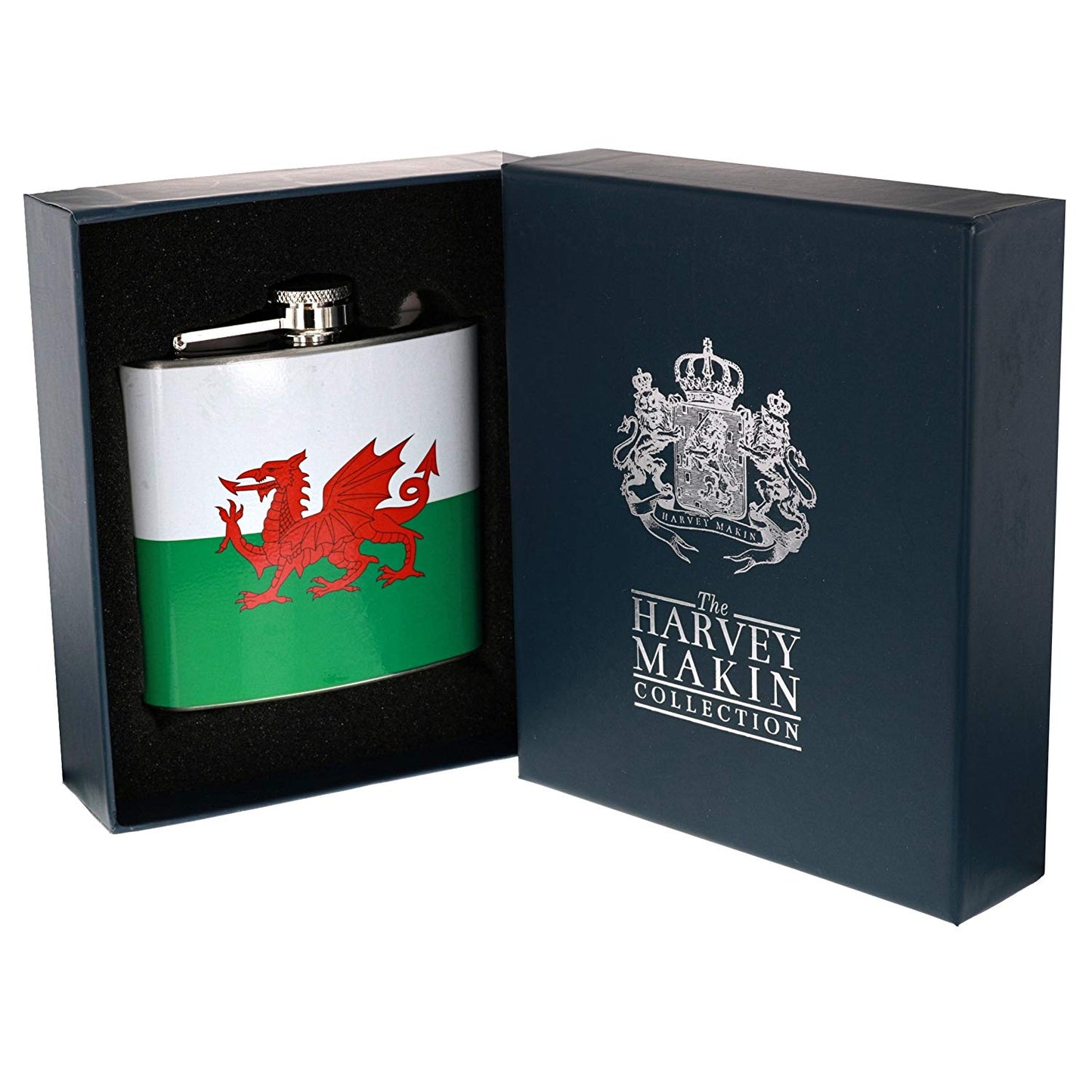 5oz Stainless Steel Hip Flask - Welsh Flag