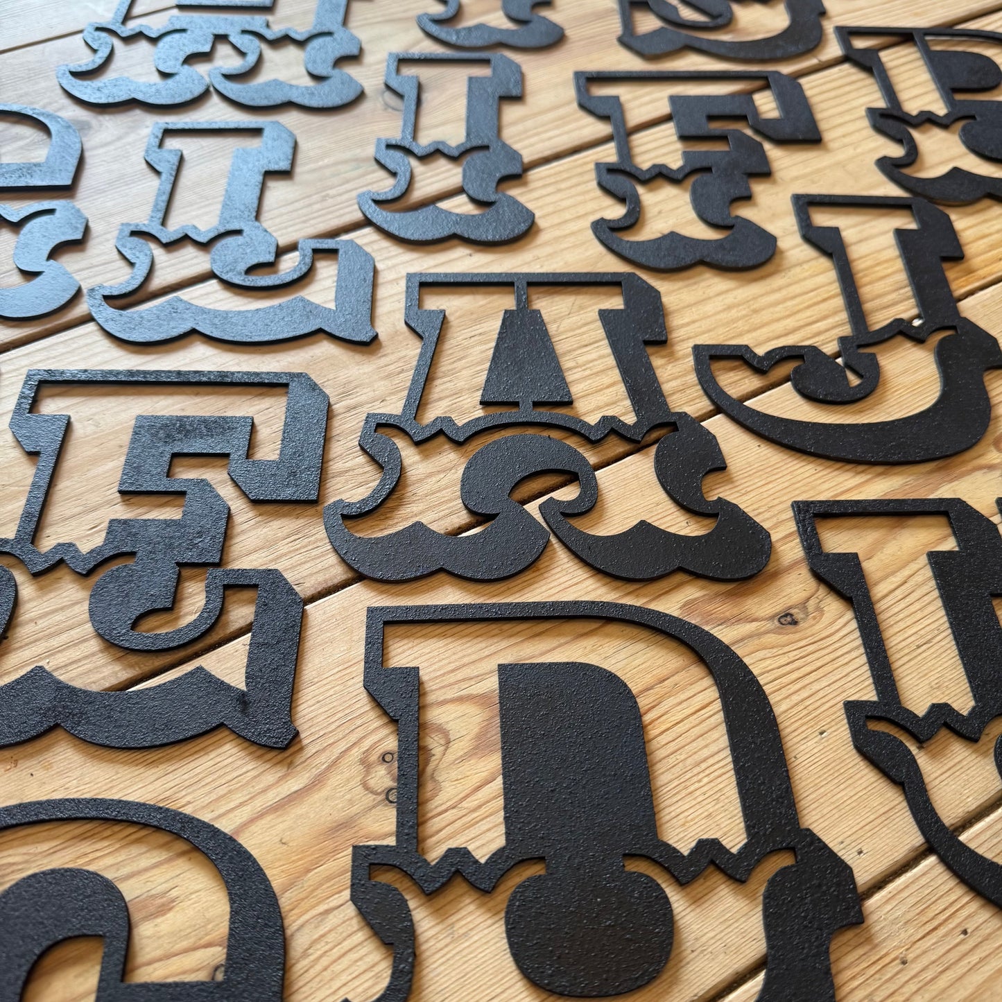 A-Z Rustic 5" or 12" Black Metal Carnival Letters.