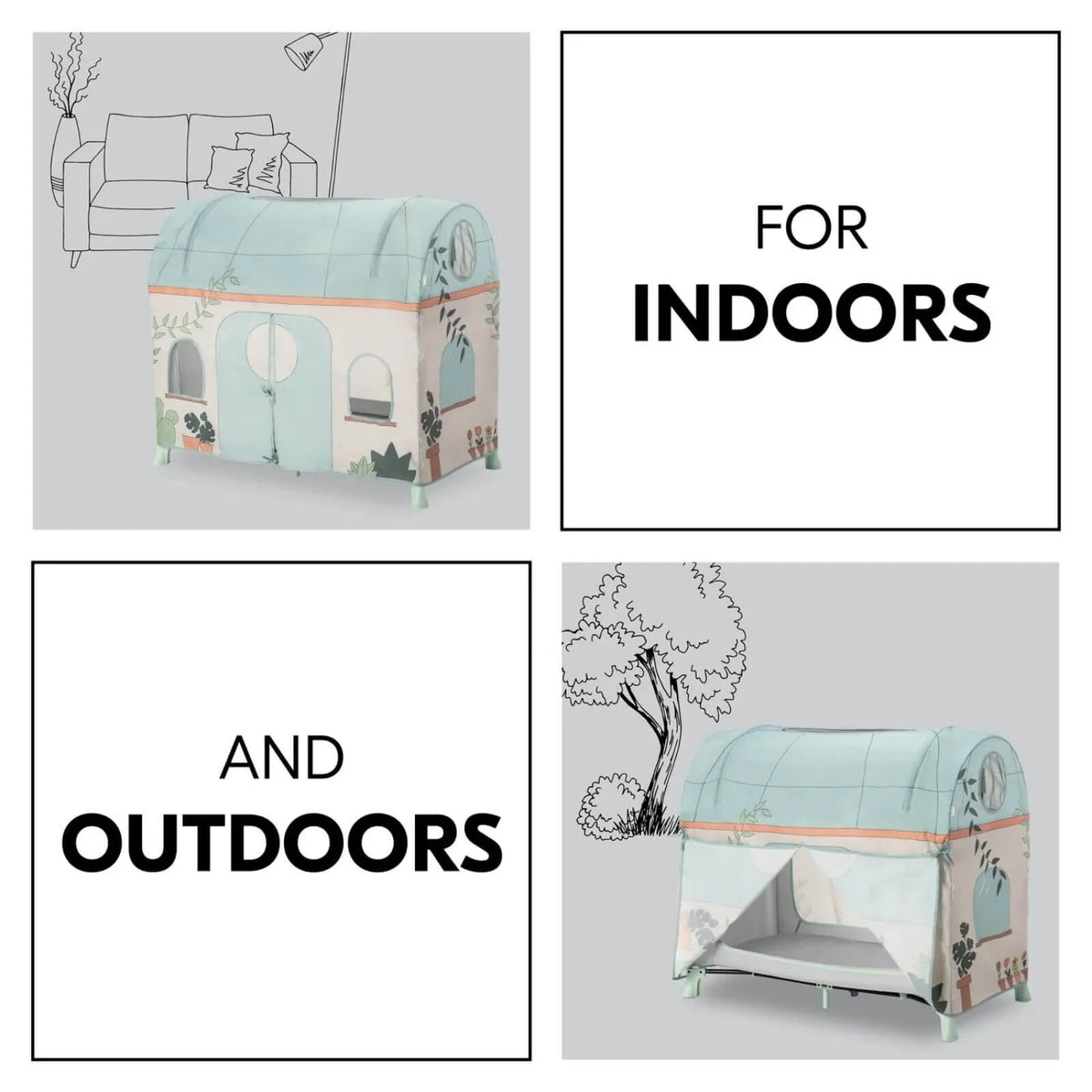 Hauck Travel Cot Cover - Plants