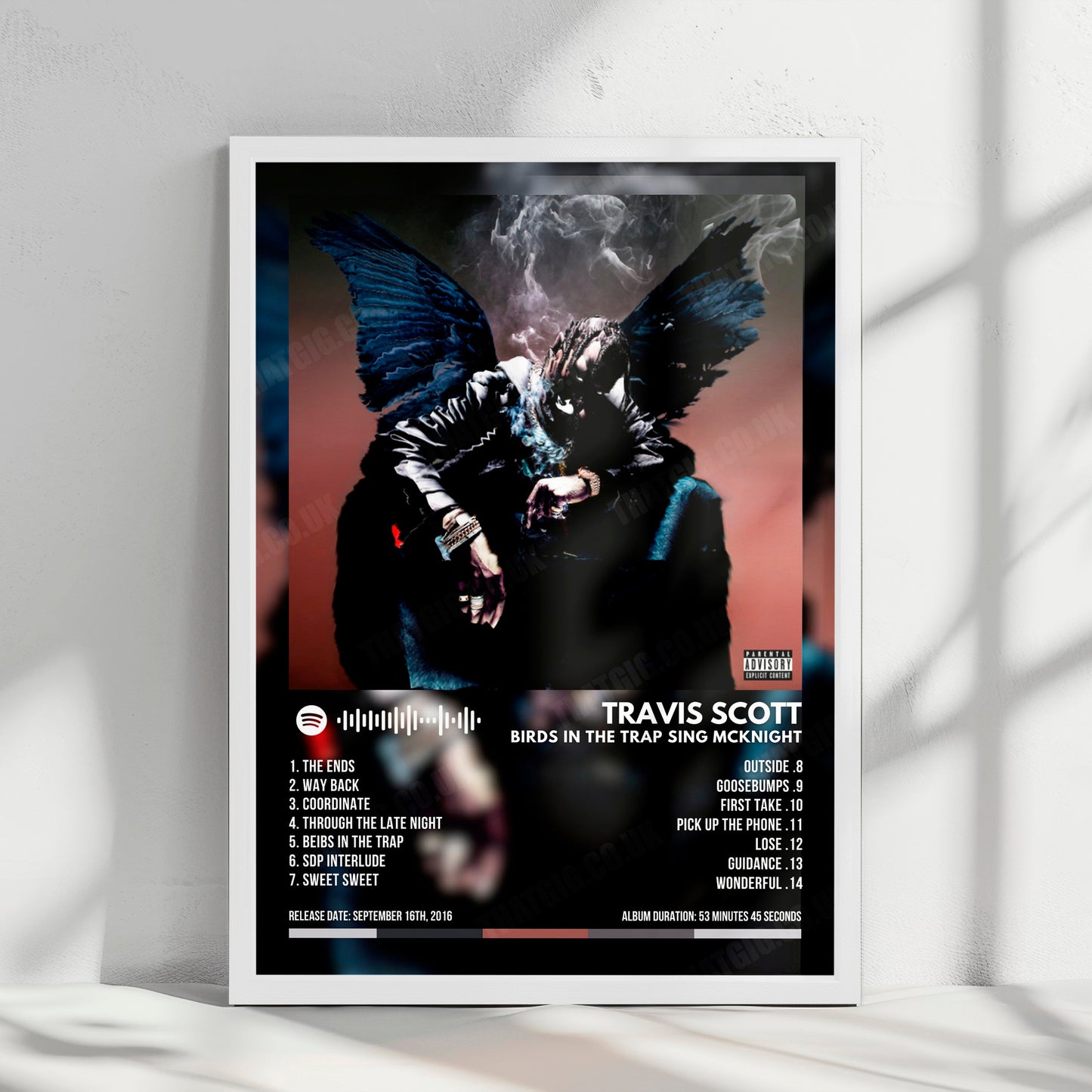 Travis Scott "Birds In The Trap Sing Mcknight" Album Cover Poster - with Complete Tracklist
