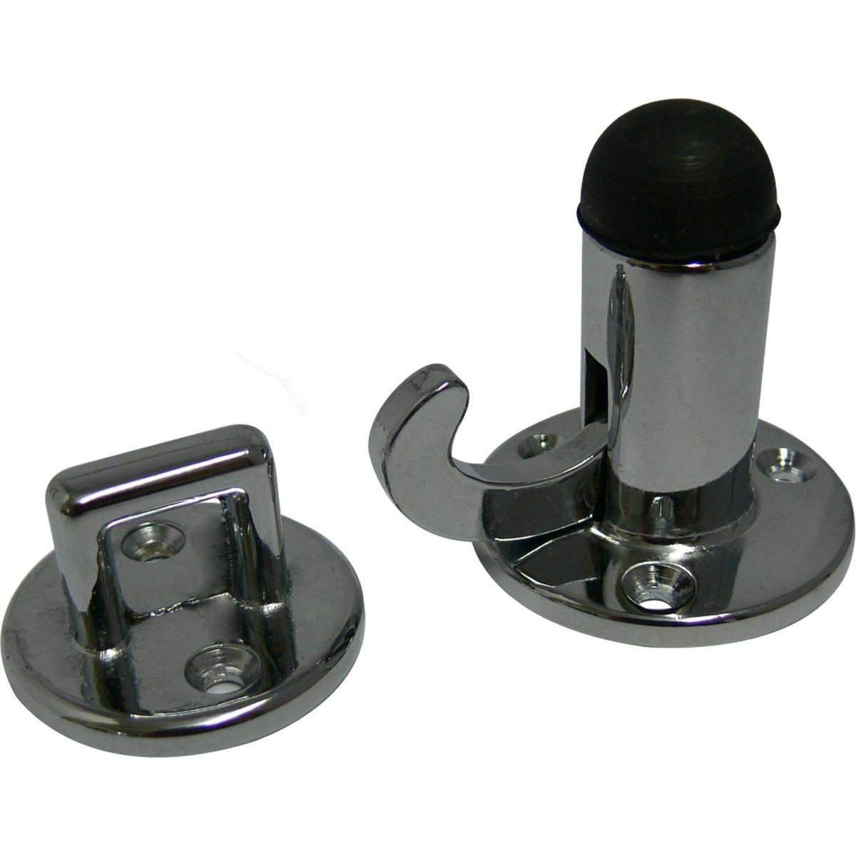 Foresti & Suardi Chrome Plated Brass Door Stopper with Bumper & Catch 831015