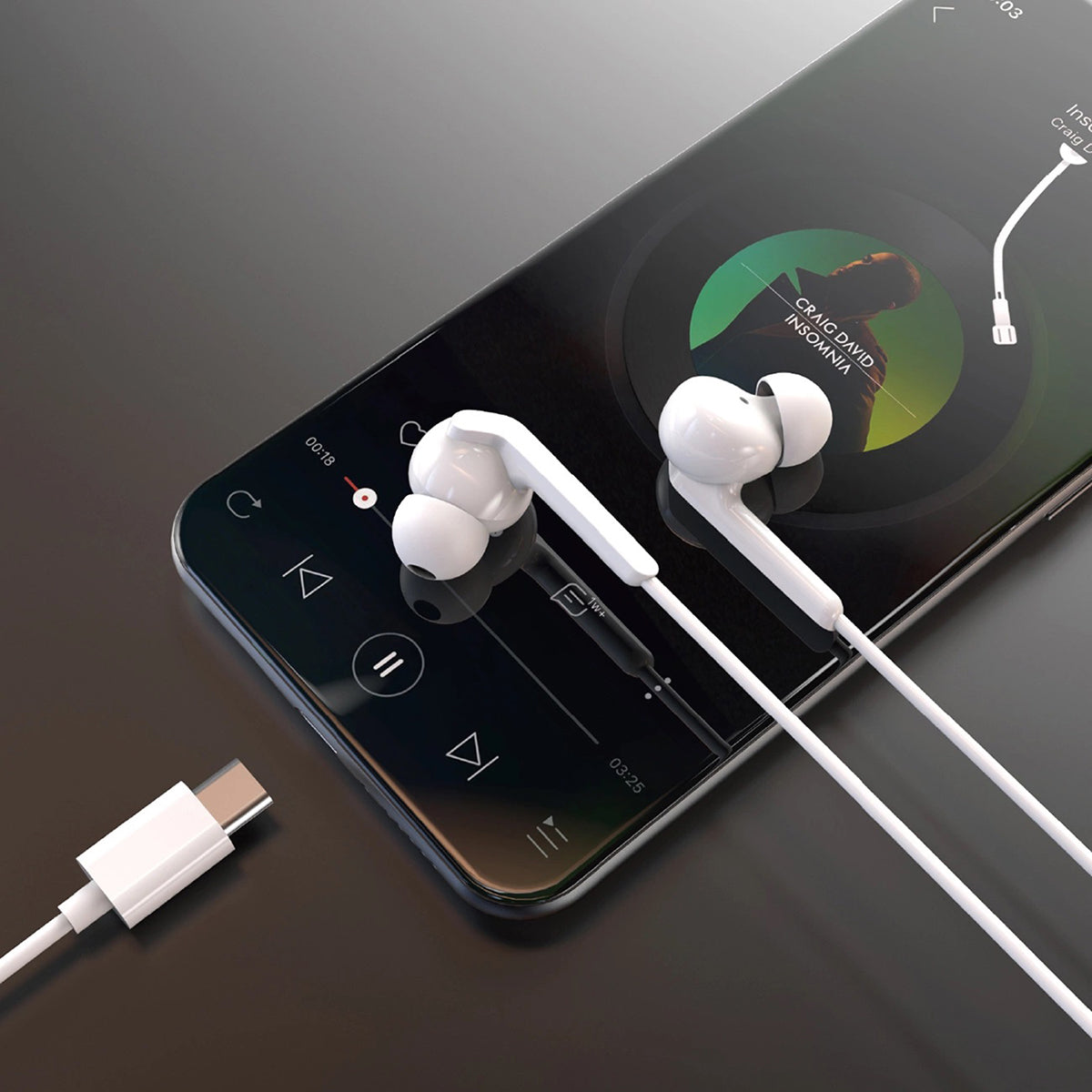 Maplin Wired USB-C Soft Fit Earbuds