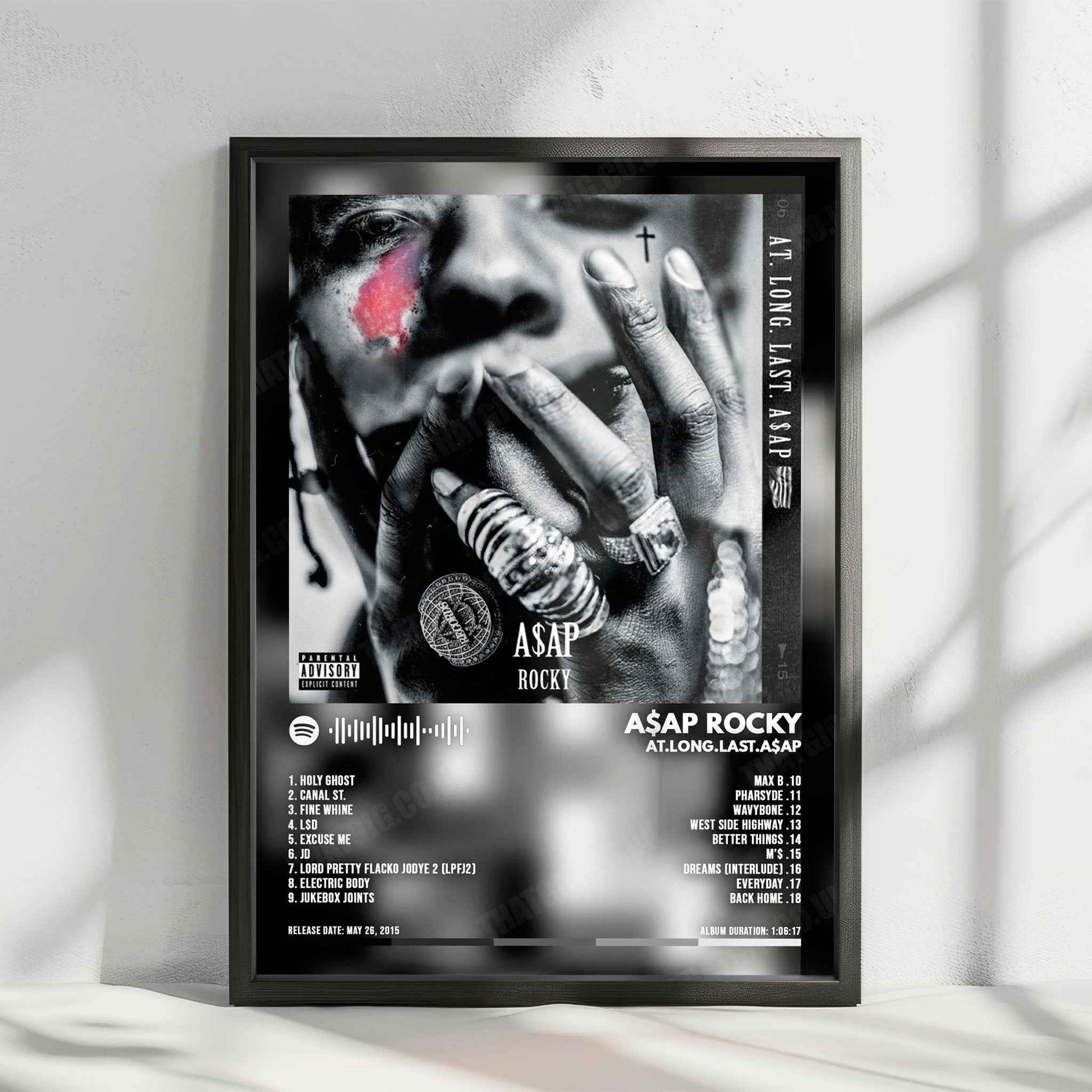 A$AP Rocky "AT.LONG.LAST.A$AP" Album Cover Poster - with Complete Tracklist