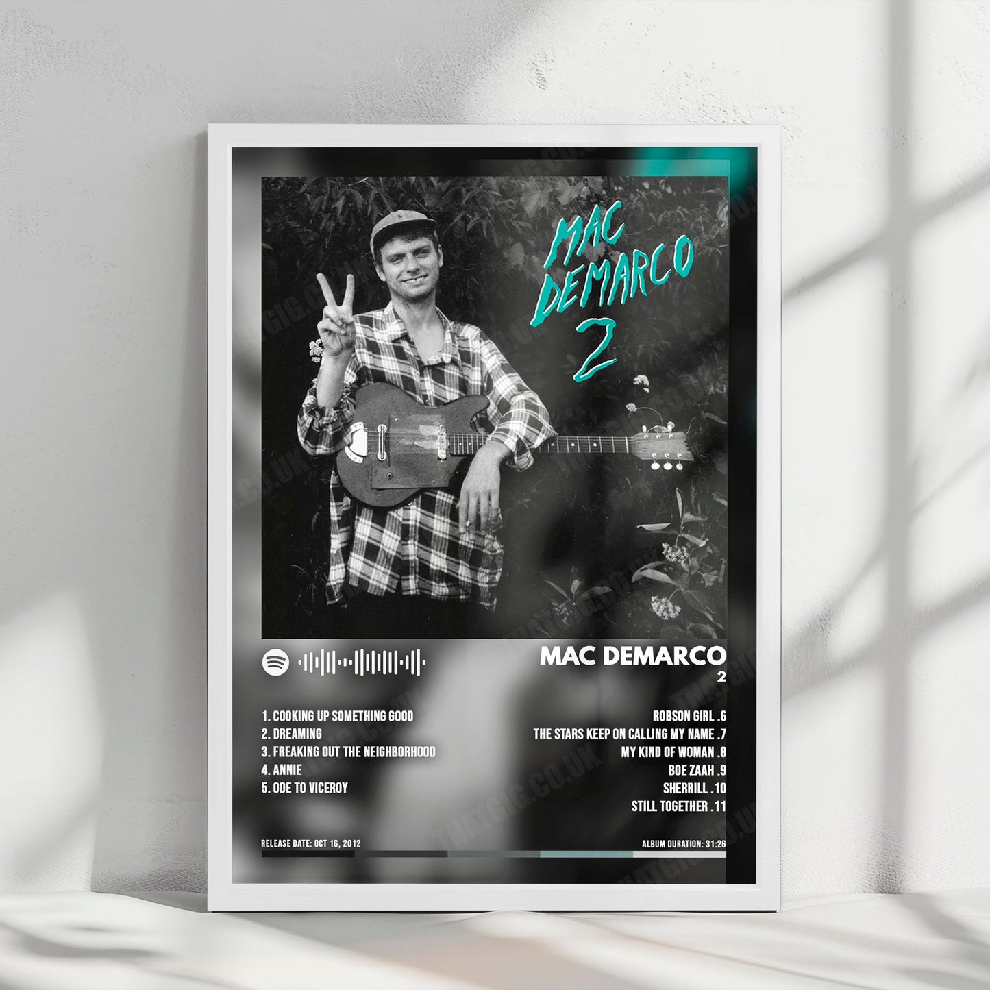 Mac DeMarco "2" Album Cover Poster - with Complete Tracklist