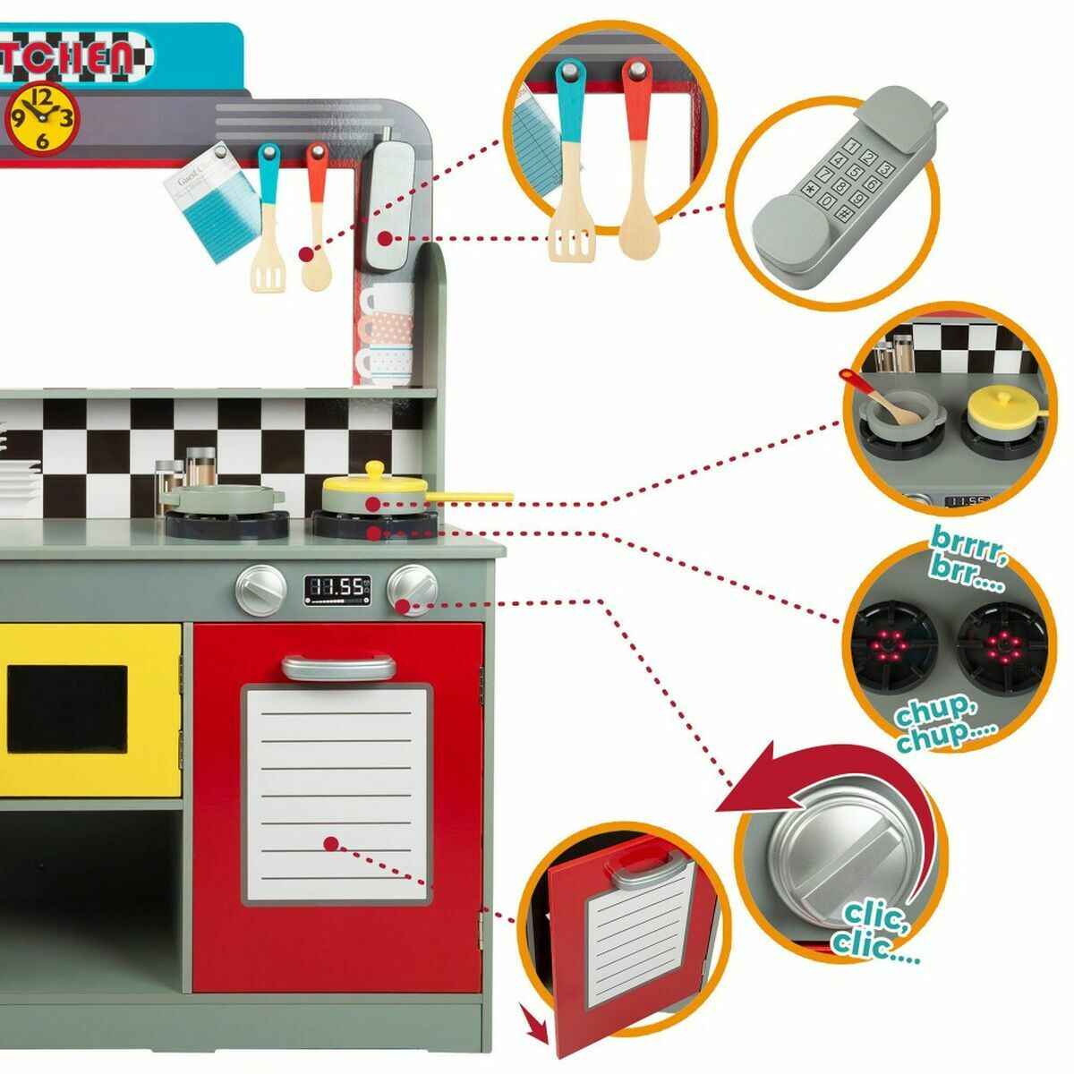 Toy kitchen Woomax Wood 90 x 58 x 104 cm