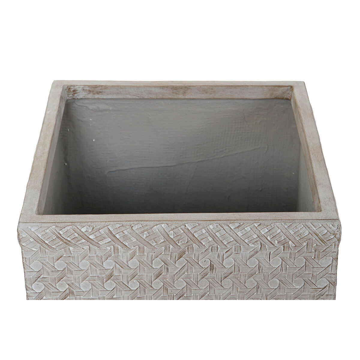Set of Planters Home ESPRIT Beige Fibreglass Magnesium 44,5 x 44,5 x 42,5 cm (4 Units)