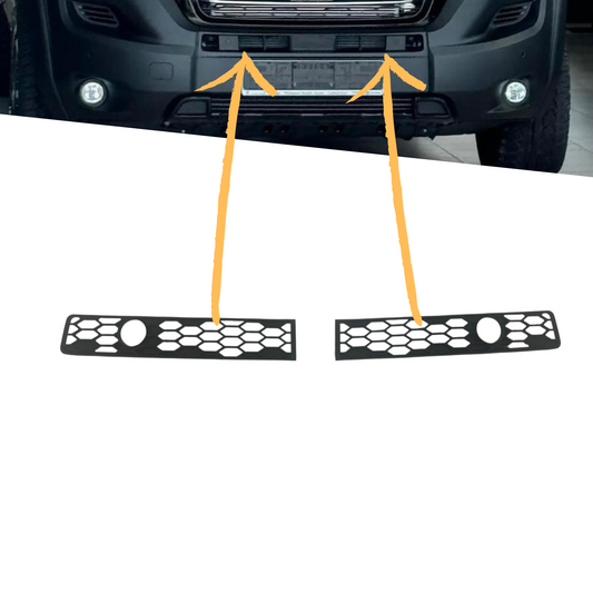 For Vauxhall Movano Bumper Honeycomb Grille | Matte Black Parking Sensor Compatible | Van-X